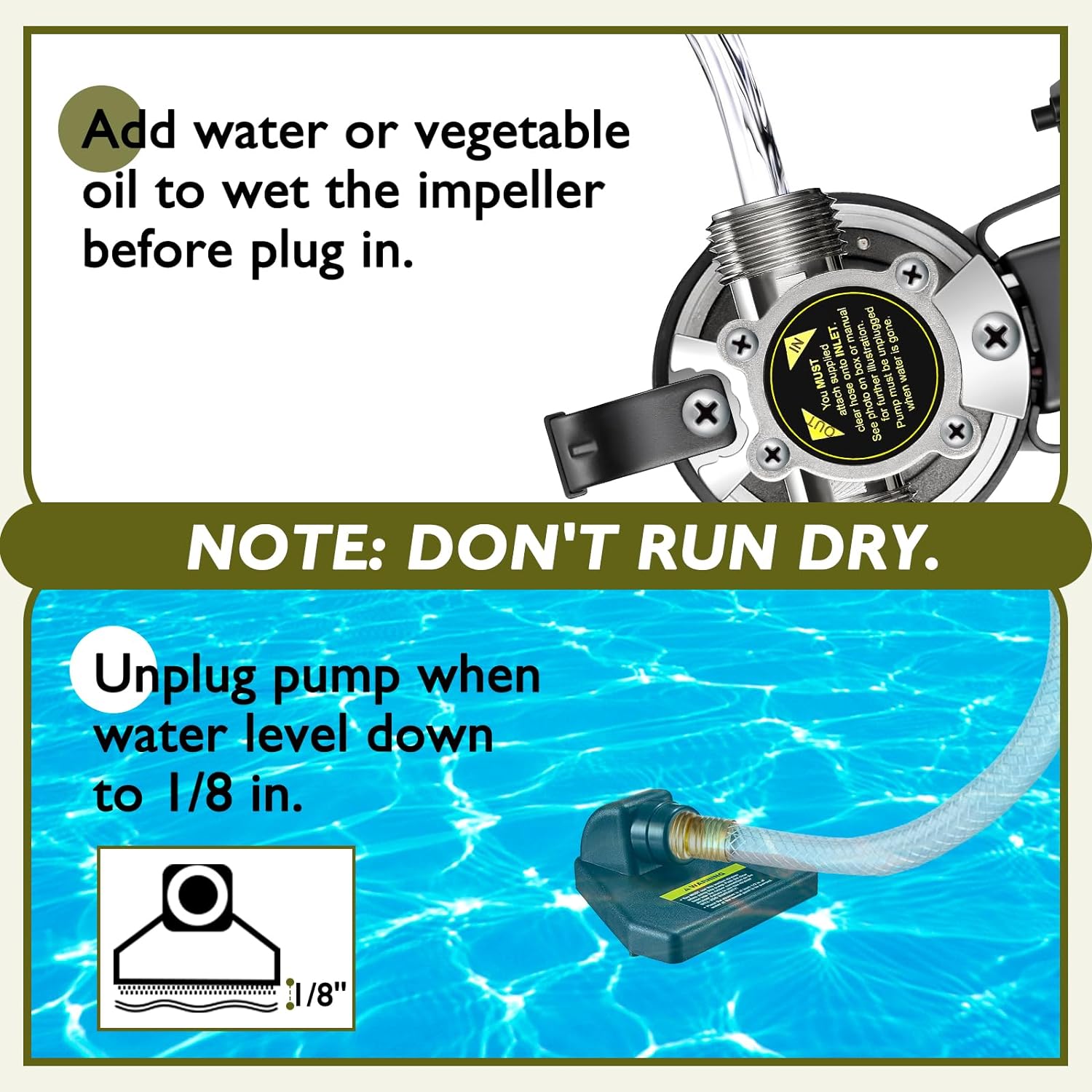 aokway Portable Electric Utility Water Transfer Pump 115V 1/10 HP with Suction Hose Kit, Portable Small Water Pump For Pool Draining, Removing Water From Rain Barrel, Aquariums, etc.